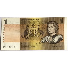 AUSTRALIA 1982 . ONE 1 DOLLAR BANKNOTE . JOHNSTON/STONE